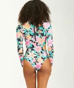 BILLABONG Tropic Time Long Sleeve Swimsuit BLACK PEBBLE 6 BILLABONG Tropic Time Long Sleeve Swimsuit BLACK PEBBLE -Womens Swim BILLABONG abjwr00179 billabongw bpb bck1