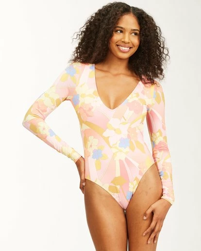BILLABONG Groovy Garden Long Sleeve Swimsuit MULTI 1 BILLABONG Groovy Garden Long Sleeve Swimsuit MULTI