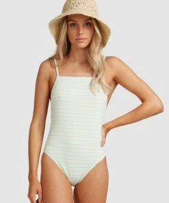 BILLABONG Broadwalk Square Neck One Piece Swim PASTEL BLUE