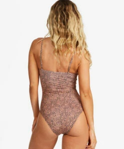 BILLABONG Hidden Shore Scoop Front One Piece Swimsuit TOFFEE -Womens Swim BILLABONG abjx100147 billabongw tof bck1