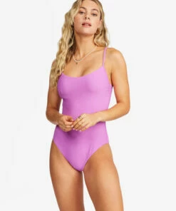 BILLABONG Tanlines Scoop Front One Piece Swimsuit BRIGHT ORCHID