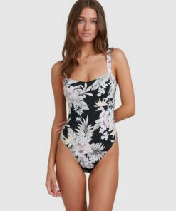 BILLABONG Tropicool Tied One-Piece Swimsuit BLACK