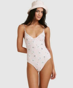 BILLABONG Feelin Peachy Ava Bra One-Piece Swimsuit PEACHES -Womens Swim BILLABONG abjx100171 billabongw pec frt2
