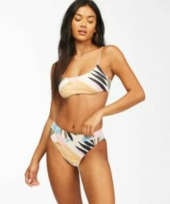 BILLABONG Last Rays Skinny Mini Crop Bikini Top MULTI
