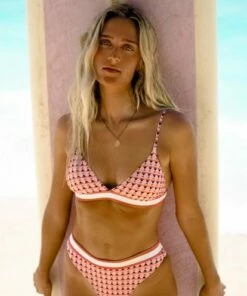 BILLABONG Let Me Check Fixed Triangle Bikini Top SUNSTONE