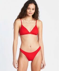 BILLABONG Sol Searcher Fixed Tri Bikini Top RUBY