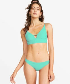 BILLABONG Sol Searcher V-Neck Cami Bikini Top TROPICAL GREEN -Womens Swim BILLABONG abjx300131 billabongw gmc0 frt1