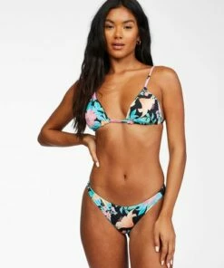 BILLABONG Tropic Time Reversible Slide Triangle Bikini Top MULTI