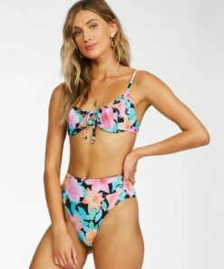 BILLABONG Tropic Time Ruched Underwire Bikini Top BLACK PEBBLE -Womens Swim BILLABONG abjx300241 billabongw bpb sd1