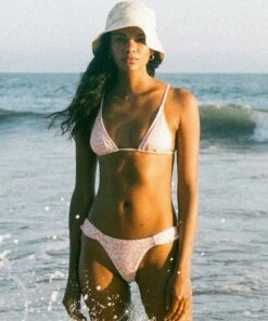 BILLABONG Ditsy Darling Slide Triangle Bikini Top CORAL SANDS