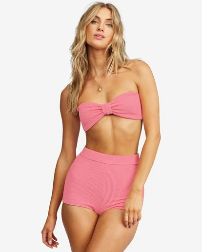 BILLABONG Summer High Bandeau Bikini Top CORAL PINK 2 BILLABONG Summer High Bandeau Bikini Top CORAL PINK - Image 2