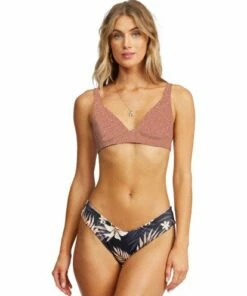 BILLABONG Safari Nights Banded Triangle Bikini Top BLACK PEBBLE 10 BILLABONG Safari Nights Banded Triangle Bikini Top BLACK PEBBLE -Womens Swim BILLABONG abjx300296 billabongw bpb frt2
