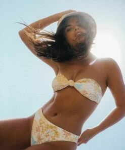 BILLABONG Wrangler Western Shore Lulu Bandeau Bikini Top SALT CRYSTAL