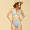 BILLABONG Wrangler Down With Denim Underwire Bikini Top BEACH WASH