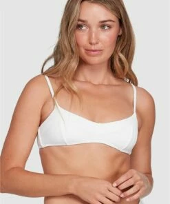BILLABONG Tanlines Gigi Bralette Bikini Top WHITE -Womens Swim BILLABONG abjx300330 billabongwg wht dtl1