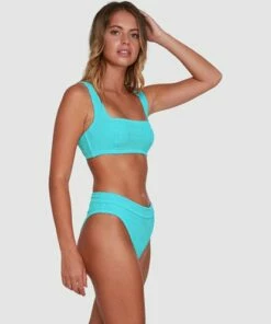 BILLABONG Summer High Square D/DD Bralette Bikini Top PARADISE BLUE