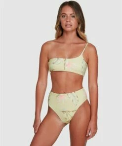 BILLABONG Maui Babe One Shoulder Bikini Top LEMONGRASS