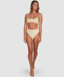 BILLABONG Pretty Moon Gathered Bralette Bikini Top MELLOW YELLOW -Womens Swim BILLABONG abjx300345 billabongsg mly frt1