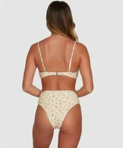 BILLABONG Pretty Moon Gathered Bralette Bikini Top MELLOW YELLOW -Womens Swim BILLABONG abjx300345 billabongwg mly bck1
