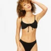 BILLABONG Sol Searcher Ruched Underwire Bikini Top BLACK PEBBLE