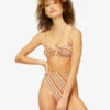 BILLABONG Time To Go Stripe Bandeau Bikini Top MULTI