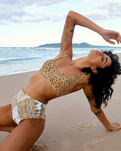 BILLABONG Well Spotted Tank Bikini Top GOLD DUST 1 BILLABONG Well Spotted Tank Bikini Top GOLD DUST