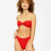 BILLABONG So Dazed Knotted Bandeau Bikini Top RED VELVET