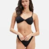 BILLABONG Sol Searcher Knotted Trilet Bikini Top BLACK PEBBLE