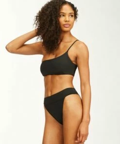 BILLABONG Sol Searcher One Shoulder Bikini Top BLACK PEBBLE 6 BILLABONG Sol Searcher One Shoulder Bikini Top BLACK PEBBLE -Womens Swim BILLABONG abjx300406 billabongw bpb sd1