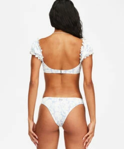 BILLABONG Beyond The Blue Puff Sleeve Crop Bikini Top SALT CRYSTAL -Womens Swim BILLABONG abjx300448 billabongw scs bck1