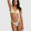 BILLABONG Tanlines Paneled Bra Bikini Top BANANA