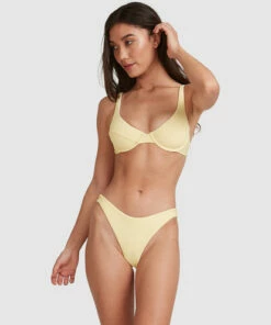 BILLABONG Tanlines Paneled Bra Bikini Top BANANA -Womens Swim BILLABONG abjx300476 billabongw ban frt2