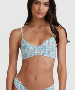 BILLABONG Blue Sky Long Line Bra Bikini Top BLUE -Womens Swim BILLABONG abjx300487 billabongw blu dtl1