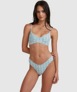 BILLABONG Blue Sky Long Line Bra Bikini Top BLUE -Womens Swim BILLABONG abjx300487 billabongw blu frt2