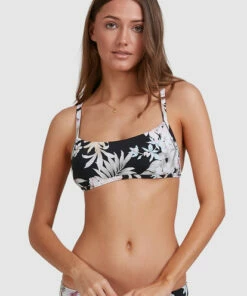 BILLABONG Tropicool Billie Bralette Bikini Top BLACK -Womens Swim BILLABONG abjx300504 billabongw blk dtl1