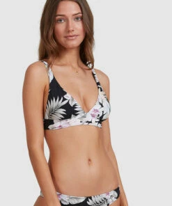 BILLABONG Tropicool Elongated Triangle Bikini Top BLACK -Womens Swim BILLABONG abjx300505 billabongw blk dtl1