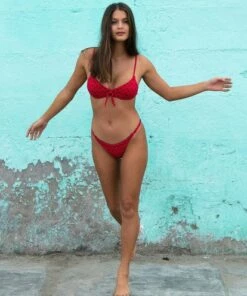 BILLABONG Falling Light Maya Bikini Bottom CRIMSON