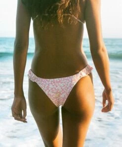 BILLABONG Ditsy Darling Scoop Hike Bikini Bottoms CORAL SANDS