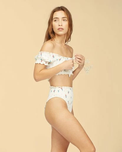 BILLABONG Wrangler Meadowlands Smocked Rise Bikini Bottoms SALT CRYSTAL 4 BILLABONG Wrangler Meadowlands Smocked Rise Bikini Bottoms SALT CRYSTAL - Image 4