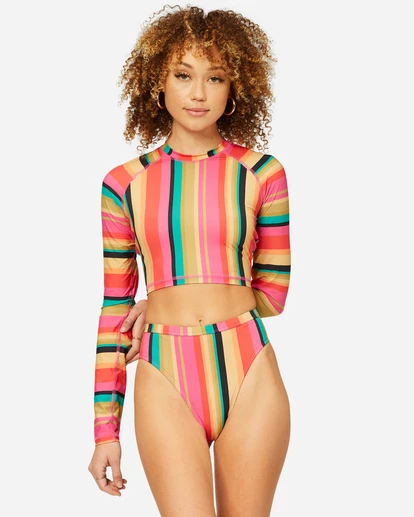 BILLABONG Stripes For Daze High-Waist Maui Rider Bikini Bottoms MULTI 4 BILLABONG Stripes For Daze High-Waist Maui Rider Bikini Bottoms MULTI - Image 4