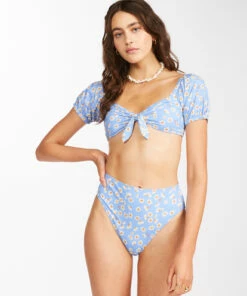 BILLABONG Dont Be Blue High Maui High-Waisted Bikini Bottoms SWEET BLUE -Womens Swim BILLABONG abjx400427 billabongw bka0 frt1