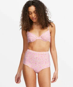 BILLABONG Daisy Craze Avalon High-Waisted Bikini Bottoms PINK LADY -Womens Swim BILLABONG abjx400441 billabongw mee0 frt1
