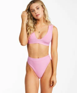 BILLABONG Sol Searcher Rise High-Waisted Bikini Bottoms PARADISE PINK 7 BILLABONG Sol Searcher Rise High-Waisted Bikini Bottoms PARADISE PINK -Womens Swim BILLABONG abjx400560 billabongw pdp frt1