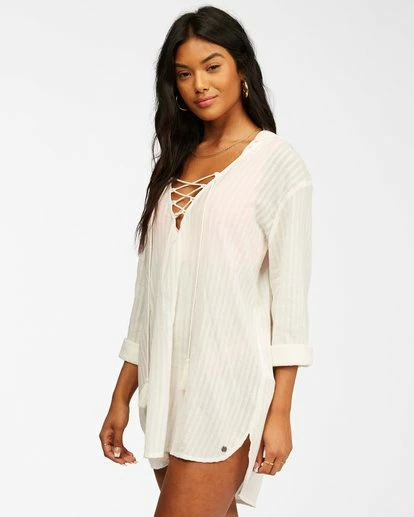 BILLABONG Same Story Beach Cover-Up Hoodie SALT CRYSTAL 2 BILLABONG Same Story Beach Cover-Up Hoodie SALT CRYSTAL - Image 2