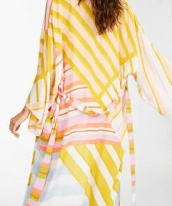 BILLABONG Head Over Heels Kimono Beach Cover-Up WHITE/MULTI -Womens Swim BILLABONG abjx600149 billabongw wmu dtl1