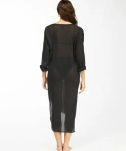 BILLABONG Summer Breeze Beach Cover-Up Midi Dress BLACK PEBBLE -Womens Swim BILLABONG abjx600152 billabongw bpb bck1