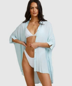 BILLABONG Beach Dream Cover-Up Dress PASTEL BLUE -Womens Swim BILLABONG abjx600181 billabongw beh0 frt1