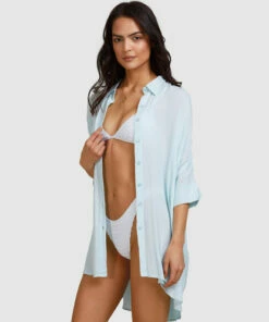 BILLABONG Beach Dream Cover-Up Dress PASTEL BLUE -Womens Swim BILLABONG abjx600181 billabongw beh0 sd1