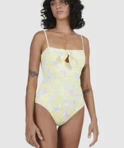 BILLABONG Tempest Cut-Out One Piece Swimsuit LEMON LIME -Womens Swim BILLABONG ubjx100145 billabongw lml dtl1
