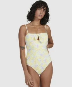 BILLABONG Tempest Cut-Out One Piece Swimsuit LEMON LIME